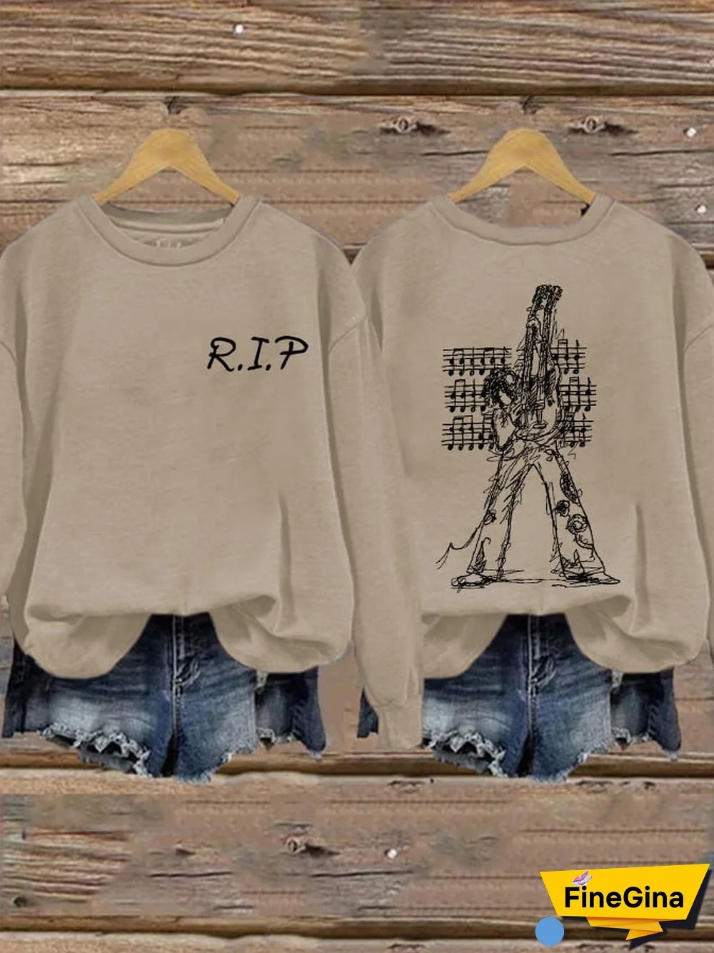 Women'S King Of Music RIP Print Sweatshirt