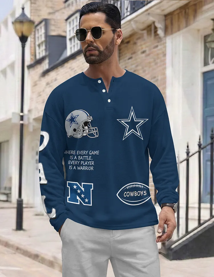 Dallas Cowboys  Long Sleeve Henley Shirts & Pants set