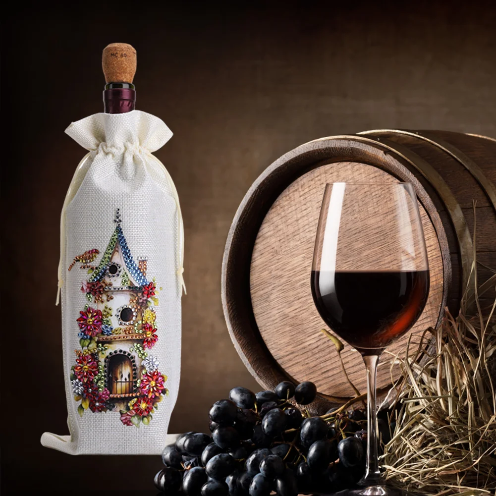 DIY Flower Birdcage Diamond Painting Wine Bags Creative Diamond Art Liquor Bottle Covers