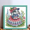 Peter Rabbit Partial Stamped Cross Stitch Kit 14CT 2 Strands 30x30cm DIY Embroidery Needlepoint