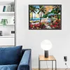 Diamond Painting -DIY Full Square Drill Coconut Tree By Sea(50x60cm)
