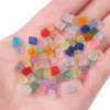 Colorful Square Cube Frosting Glass Beads DIY Accessories