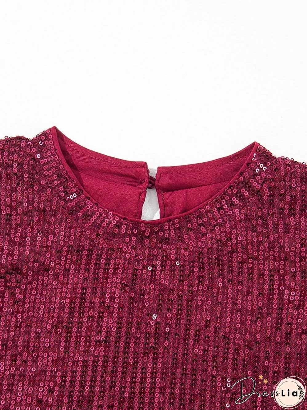 Chic Burgundy Sequin Blouse