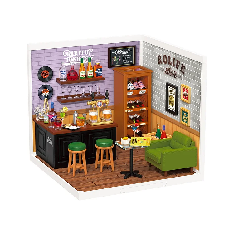 Rolife Leisurely Cheers Bar DIY Plastic Miniature House DW012 | Robotime Online