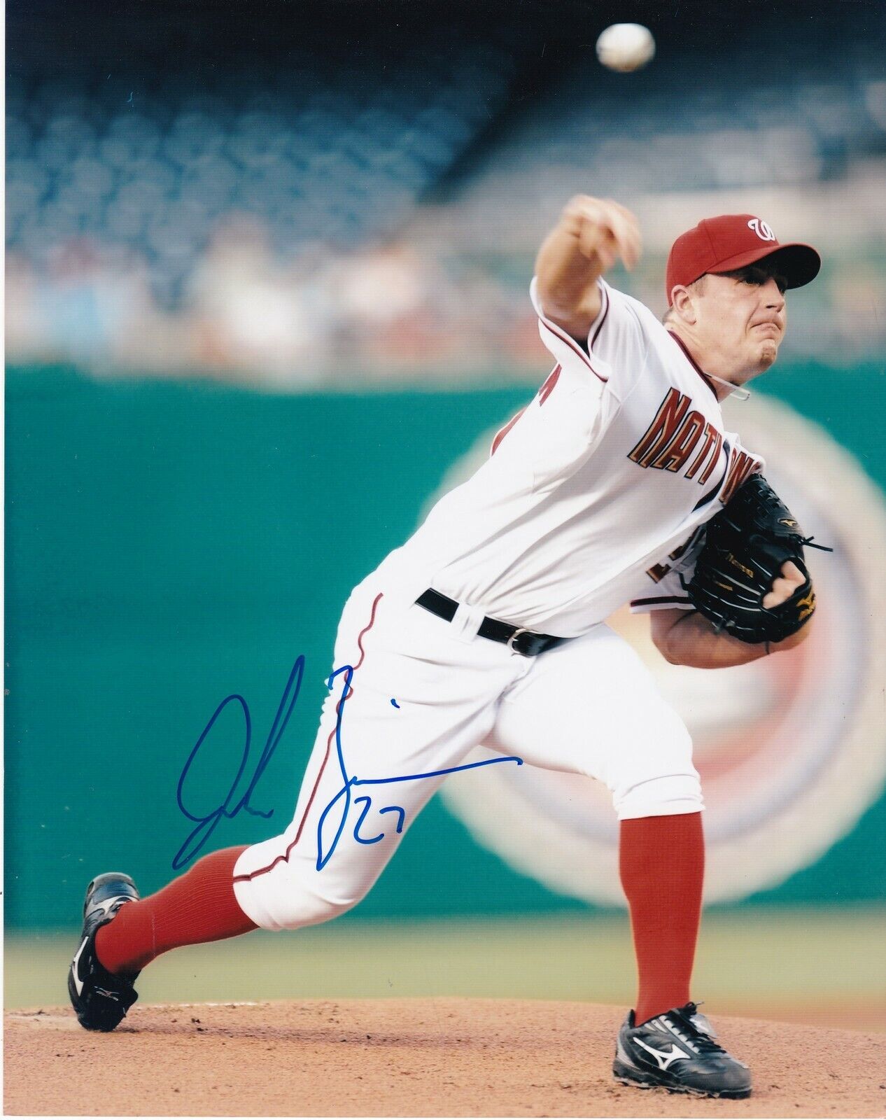 JORDAN ZIMMERMAN WASHINGTON NATIONALS ACTION SIGNED 8x10