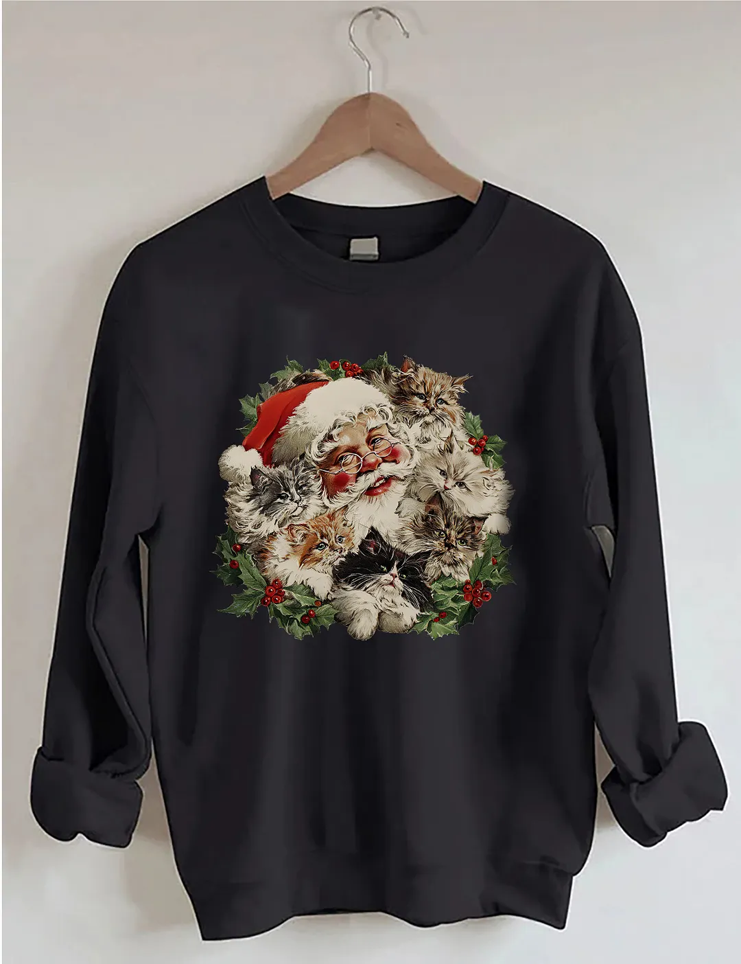Santa Claus Kittens Christmas Sweatshirt