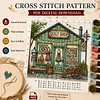 (PDF Pattern) Sewing Shop Landscape 14CT PDF Cross Stitch Pattern Instant Digital Download Counted Printable 15.75x15.75inch