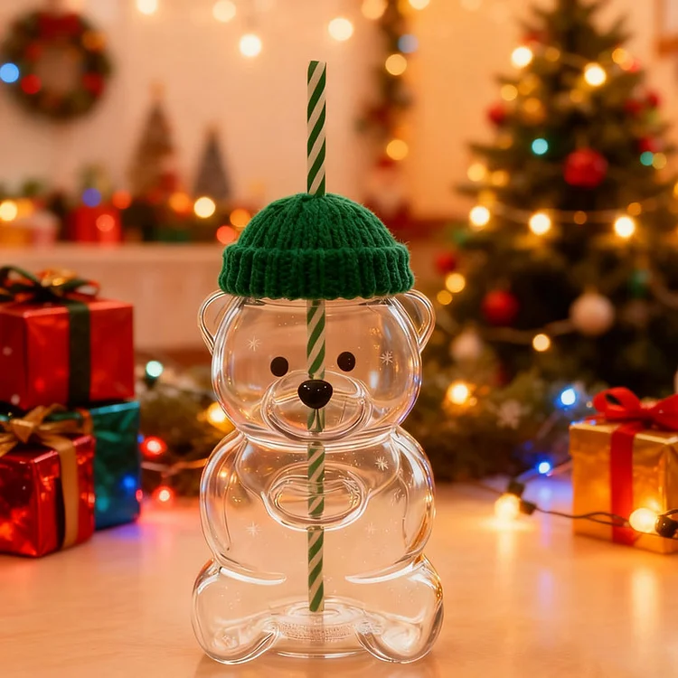 Bear-Shaped Glass Cup
