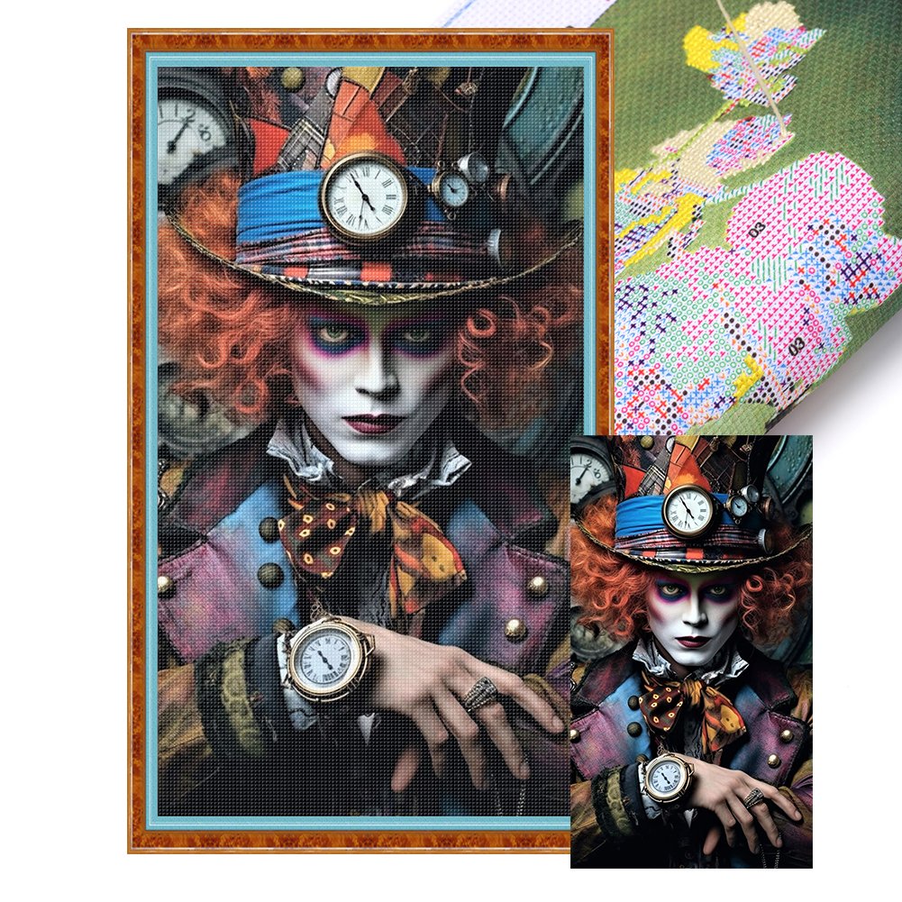Mad hat Full 11CT Pre-stamped Canvas(40*70cm) Cross Stitch
