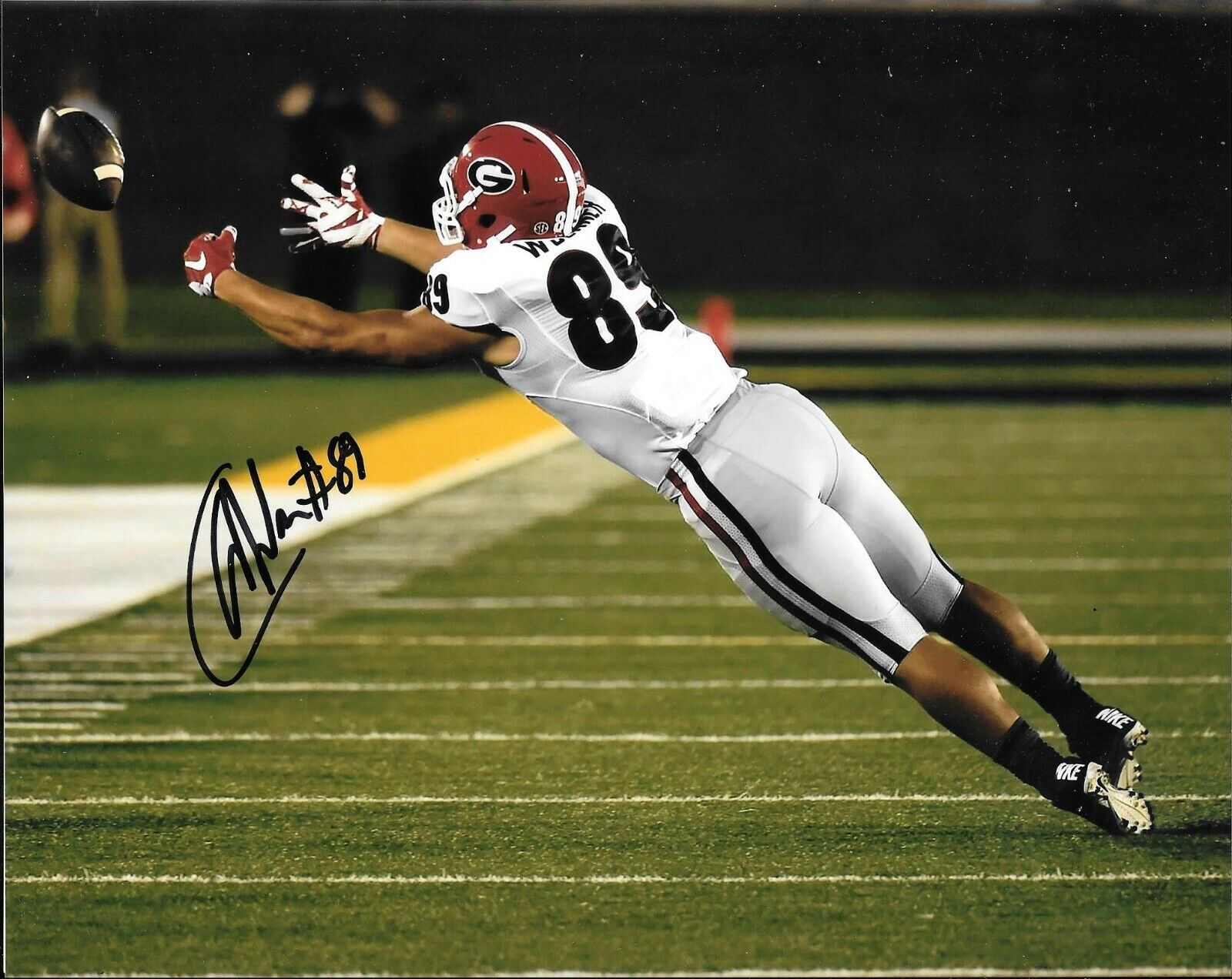 SAN FRANCISCO 49ERS CHARLIE WOERNER SIGNED UGA GEORGIA BULLDOGS 8X10 Photo Poster painting W/COA