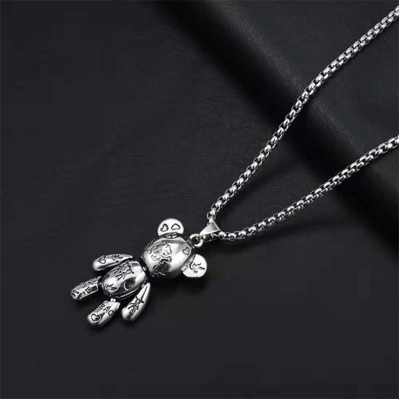 Hip-Hop Vintage Style Animal Letter Alloy Titanium Steel Plating Men’s Pendant Necklace Men Pendant Necklaces