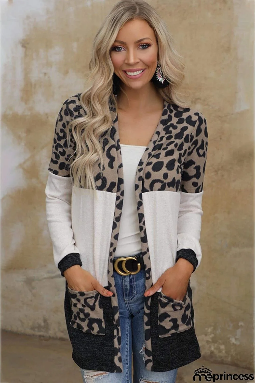 Block Cardigan with Pockets