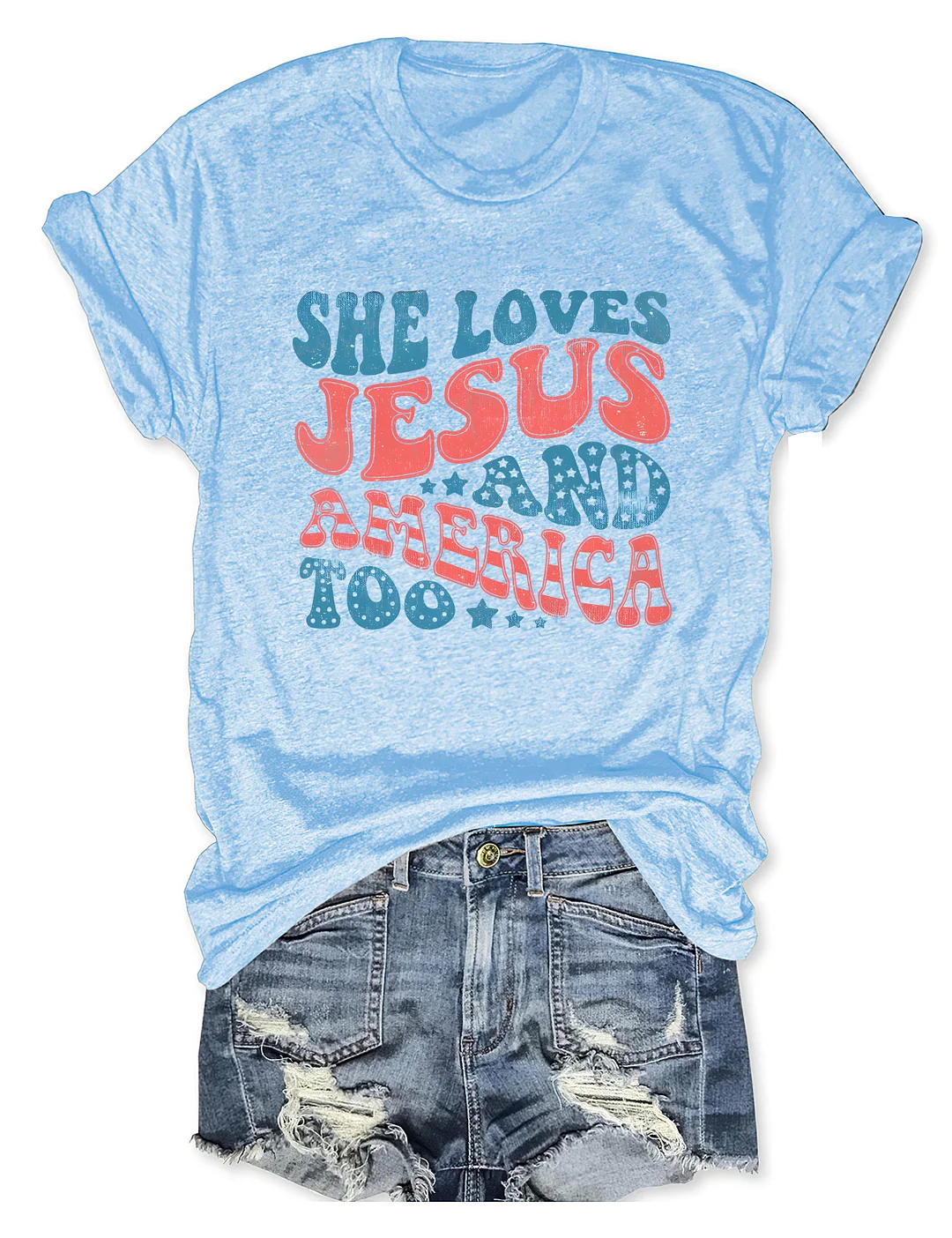 She Loves Jesus And America Too T-shirt