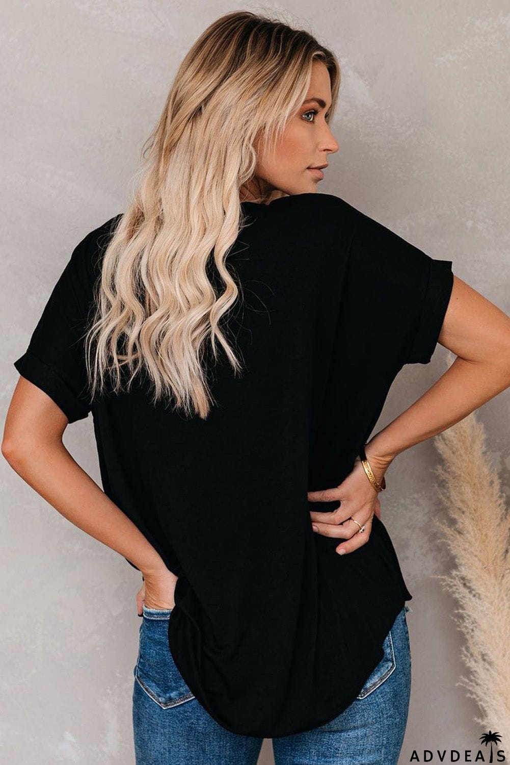 Short Sleeves Drape Knit Top