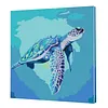 Framed Swimming Turtle-Paint By Numbers Acrylic Painting 20*20cm(HOT)