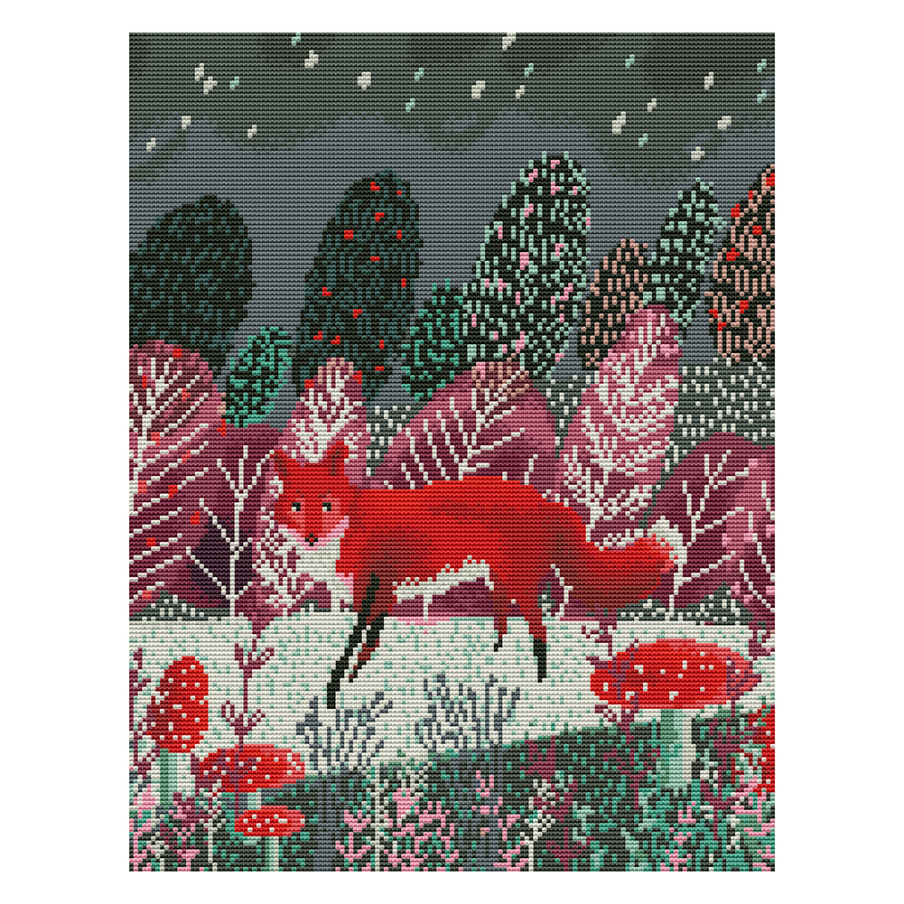 

Fox - 11CT Stamped Cross Stitch - 50*40CM, 501 Original