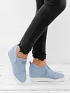 Women Faux Suede Wedge heel Sneakers Slip on Breathable Shoes