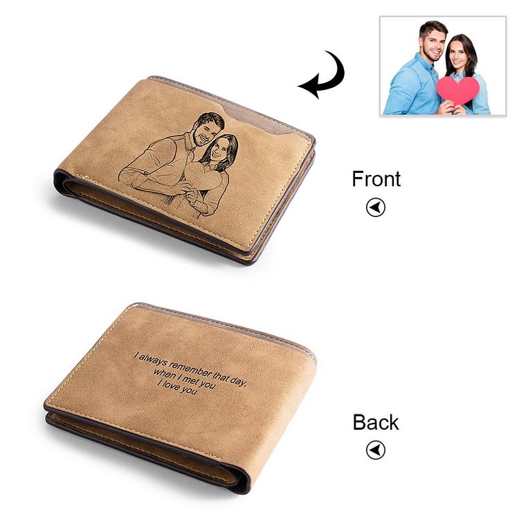 Men Wallet Personalized Photo Wallet With Engraving