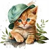 Cat - 18CT Stamped Cross Stitch 20*20cm/7.87*7.87in