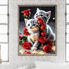 Diamond Painting-DIY Full Round Drill Flower Cat