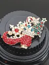 Christmas High Heels Acrylic Diamond Brooch