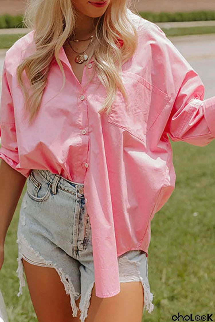 Chest Pocket Oversized Shirt