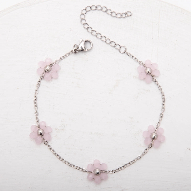 Sweet Flower Titanium Steel Bracelets In Bulk