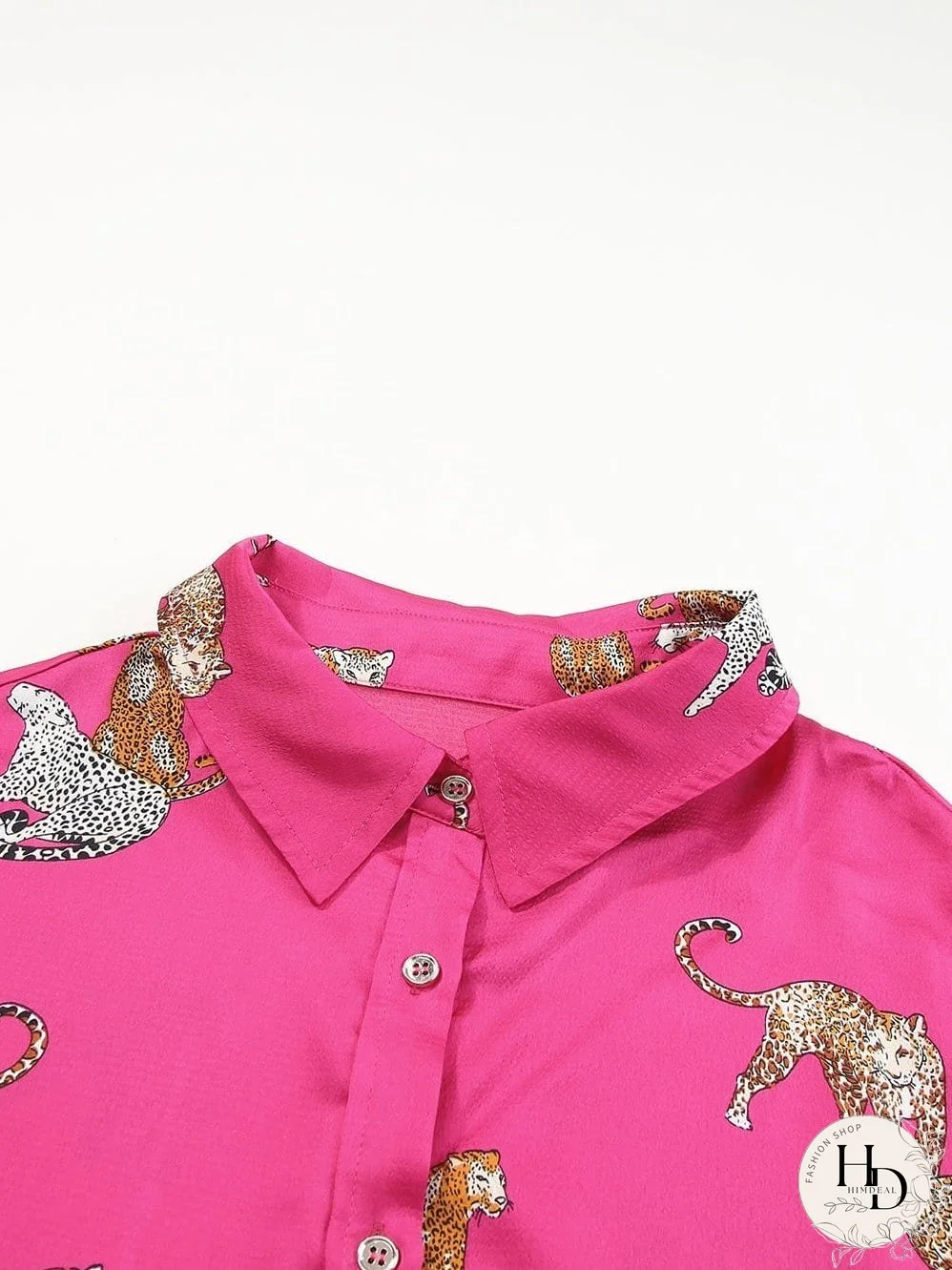 Tempting Printed Lapel Single-Breasted Long-Sleeved Blouse