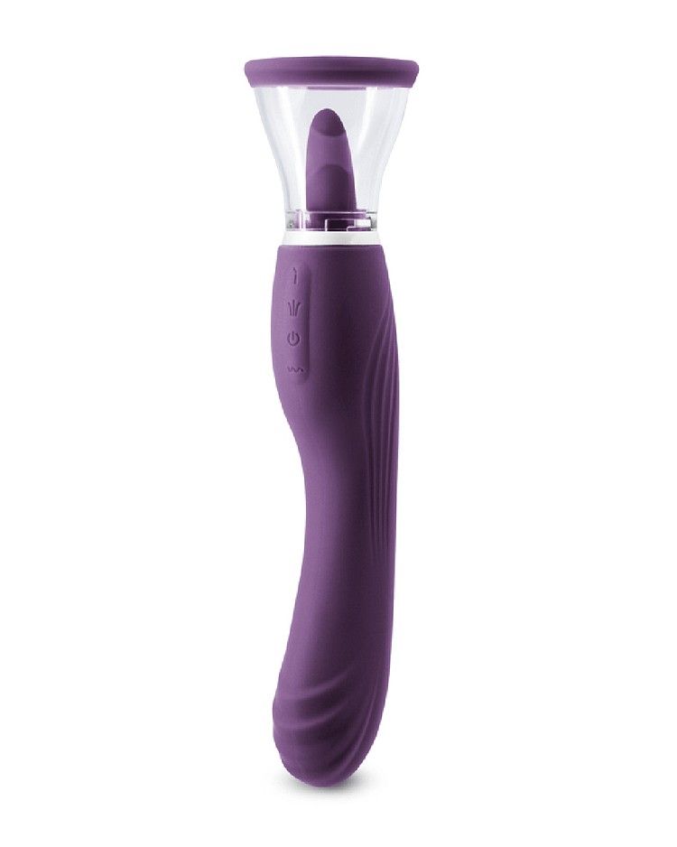 pornhint Pornhint Inya Triple Delight Double Ended Licking Tongue Vibrator - Purple