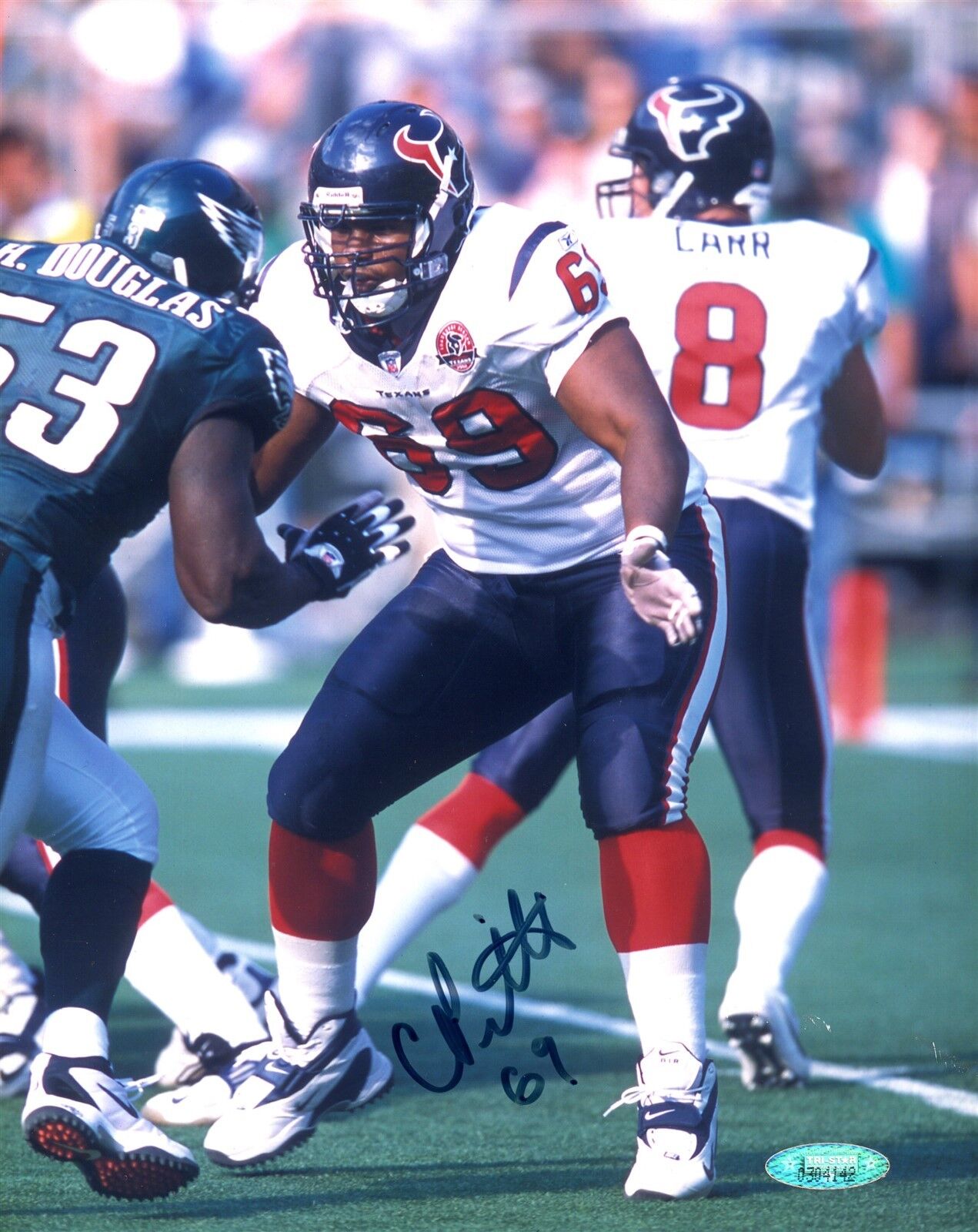 TriStar Chester Pitts Autographed Signed AUTO 8x10 Photo Poster painting Houston Texans TRB 182