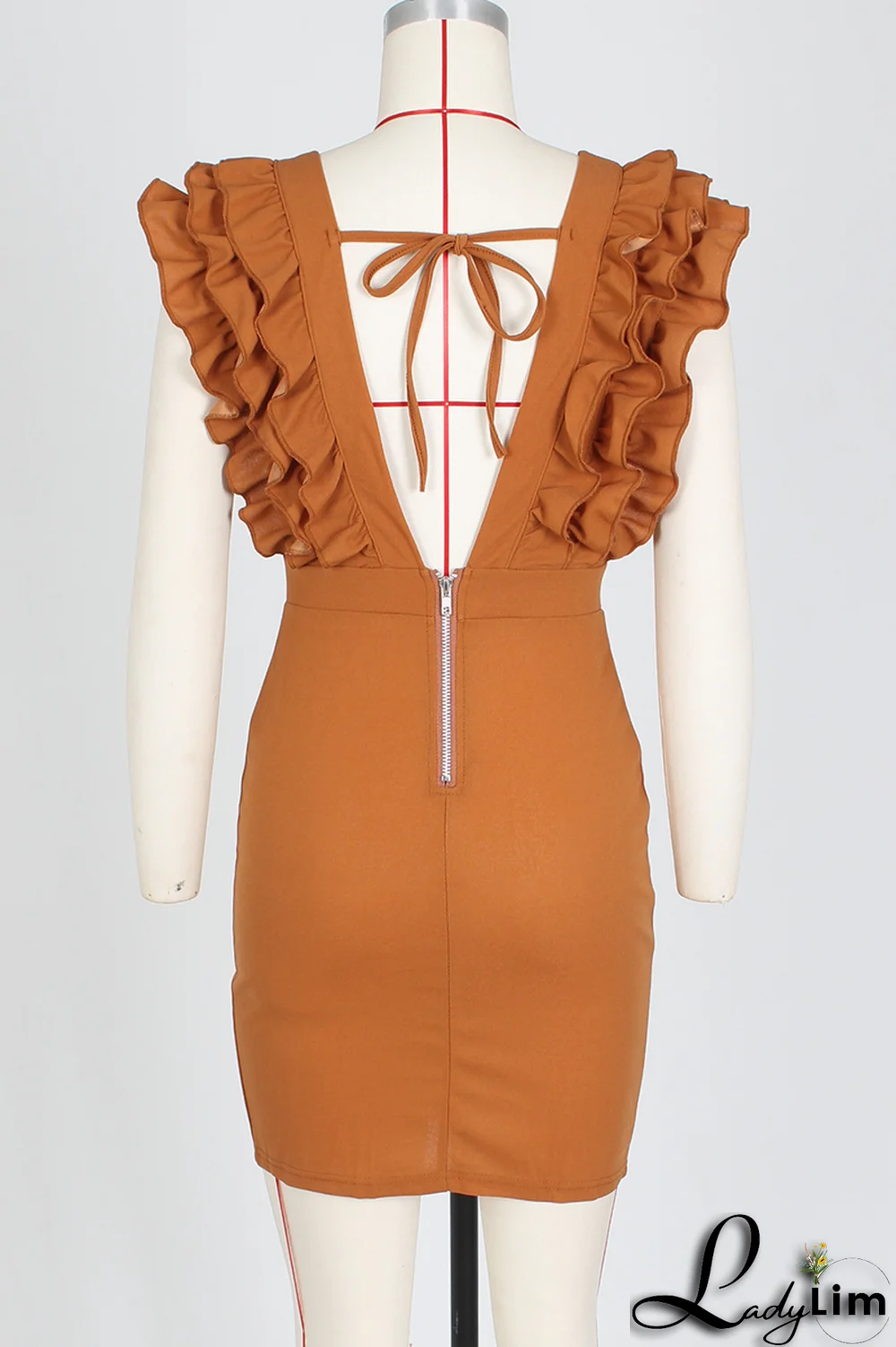 Blue Sexy Solid Stringy Selvedge V Neck Irregular Dress Dresses