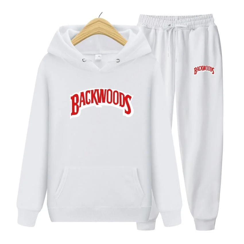 BACKWOODS Printed Hoodies Men Sweatshirts Set Plus Fleece Hoody Sportswear Male