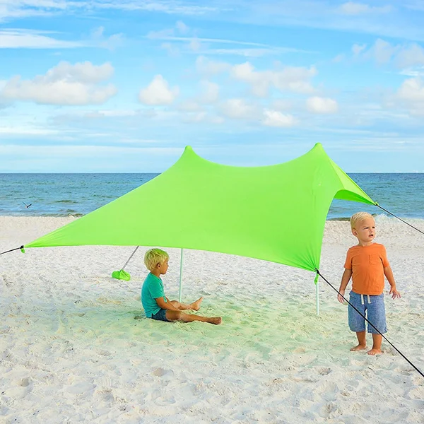 Beach Shade Windproof Design,Sun Shelter UPF50+ Portable Family Tent