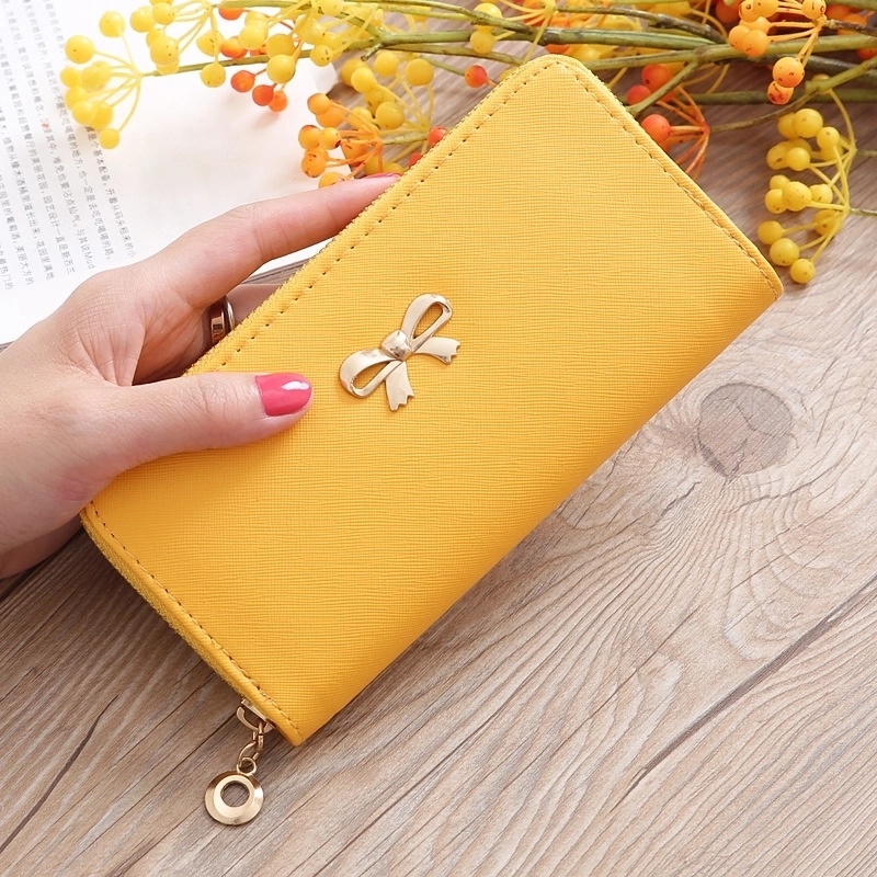 Korean Bowknot Solid Color Wallet