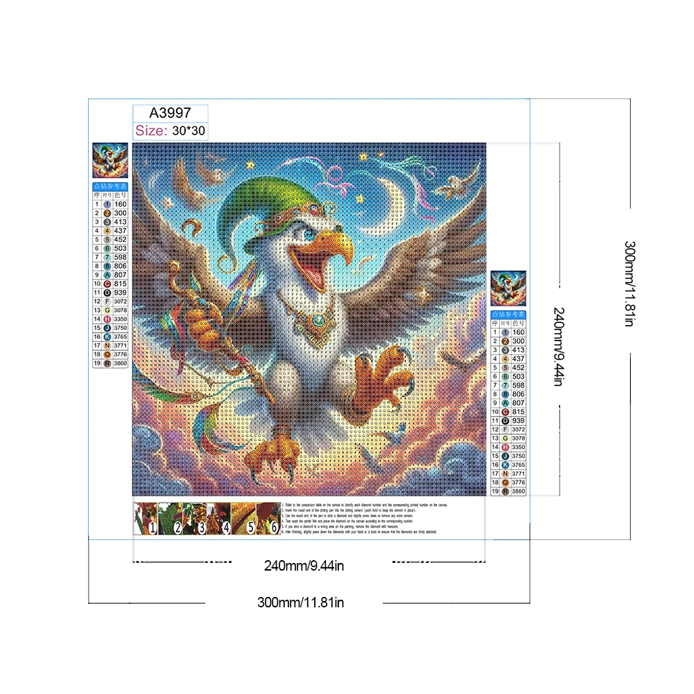 Diamond Painting - Full Round Drill - Eagle(Canvas|30*30cm)