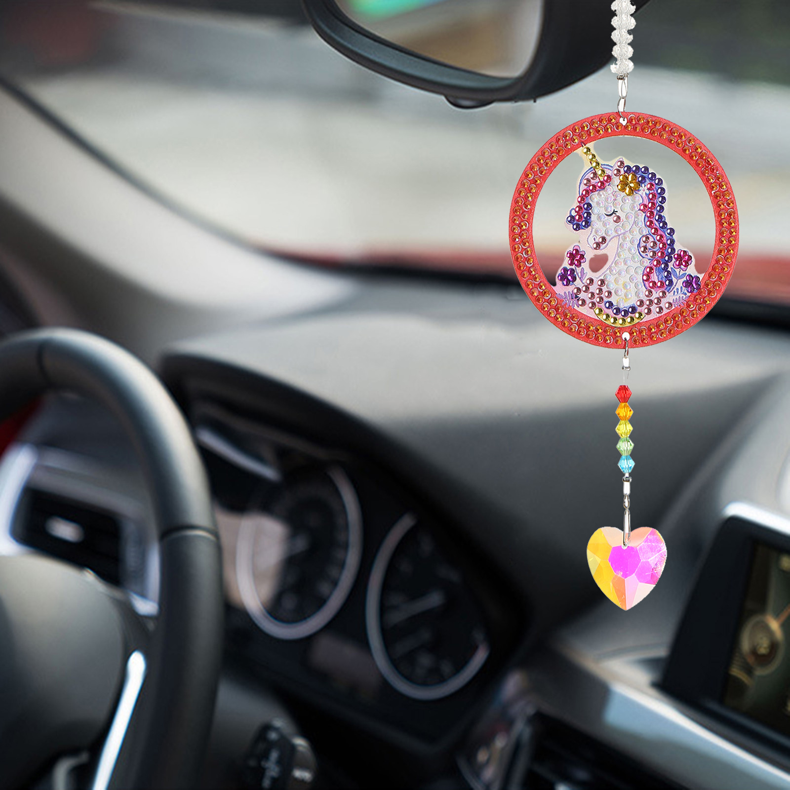 Cross Mirror 1 Diamond Painting Capture Landscape Unicorn Pattern DIY Pendant, Acrylic Double sided Diamond Set