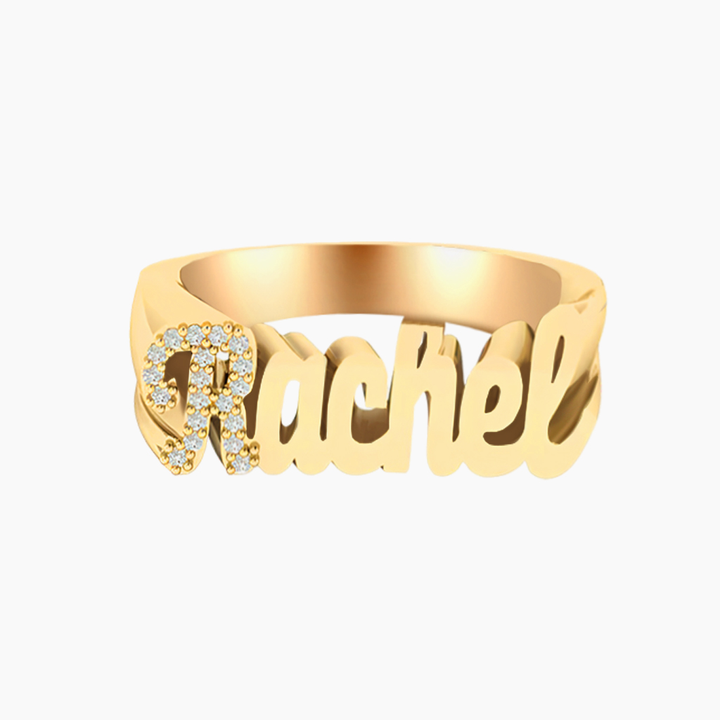 Gold Custom Name Ring