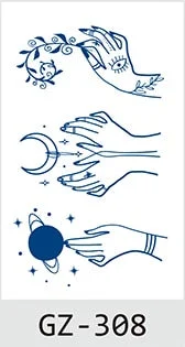 Temporary Waterproof Tattoo Stickers Butterfly Deer Rabbit Flower Juice Ink Lasting Boy Girl Chest Neck Hand Fake Bracelet Tatoo