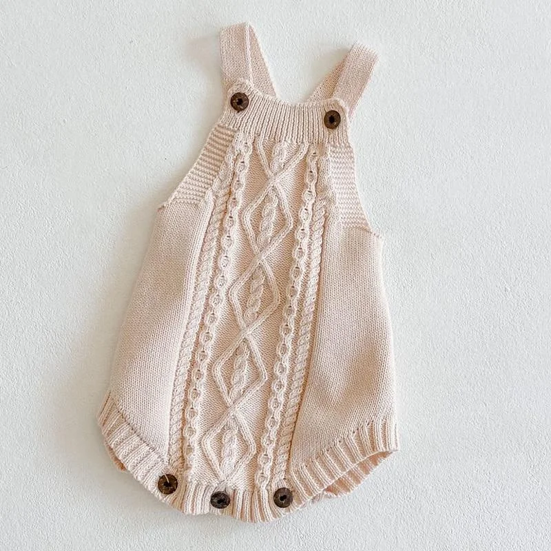 Autumn Baby Clothes Girls Rompers Loving Heart Baby Girl Lotus Leaf Knit Braces Rompers Baby Jumpsuit Baby Clothes