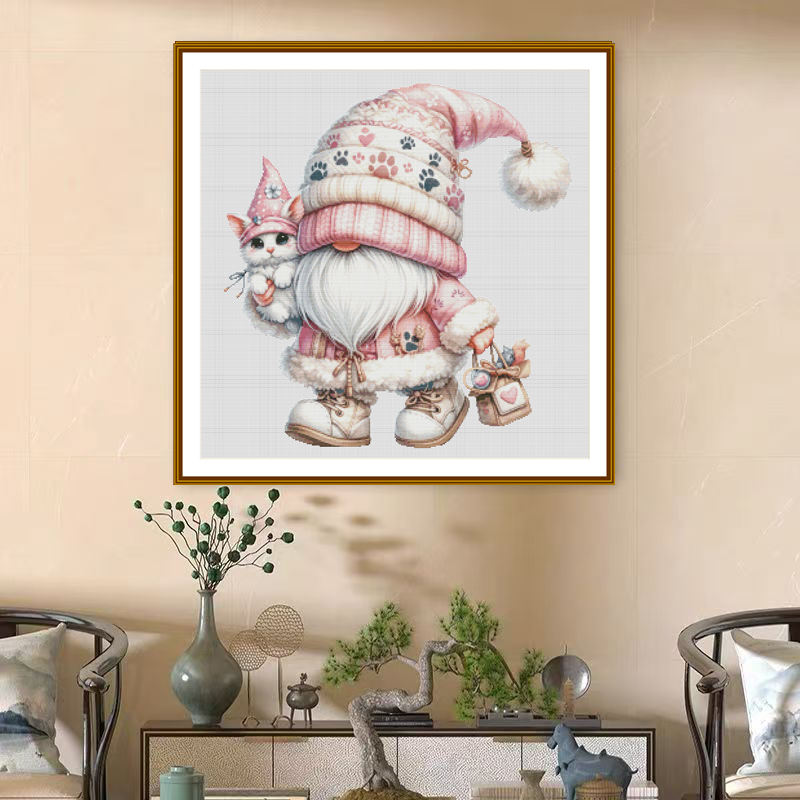 1set DIY Printed Cross Stitch Kit [ZZ5313-Cat Dwarfs] Cross Stitch Kit Painting Fairy Cross Stitch