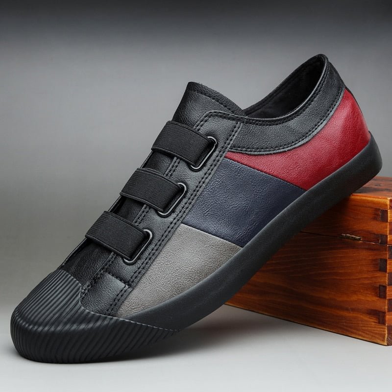 2021Men Leather Casual Shoes Man Spring Autumn Hot Fashion Slip-On Cool Loafers Leisure Patckwork Flat Designer Men Driving Shoe