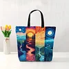 Four Seasons Scenery-11CT DIY Stamped Cross Stitch Shopping Bag 40*40cm