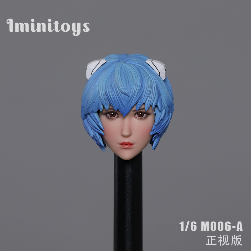 In Stock Iminitoys M006 1/6 Scale Cos Maiden Warrior Head Sculpture  with Blue Hair for 12" Female Action Figure Body Toys-aliexpress