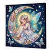 DIY Pearl Painting Moon Girl for Home Wall Decor with Frame(25x25cm)