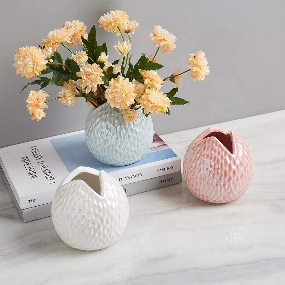 Nordic Decoration Home Ceramic Round Vase Flower Vase Home Decoration Table Decoration Accessories Living Room Decoration Gifts