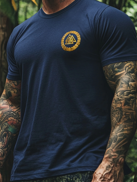 Men's Casual Valhalla Viking Warrior Totem T-shirt / Rvogue / Rvogue
