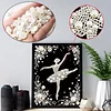 Ballet Girl Premium 5D Diamond Painting Kit Black & White Pearls painting Sparkling Special Shaped Diamond painting