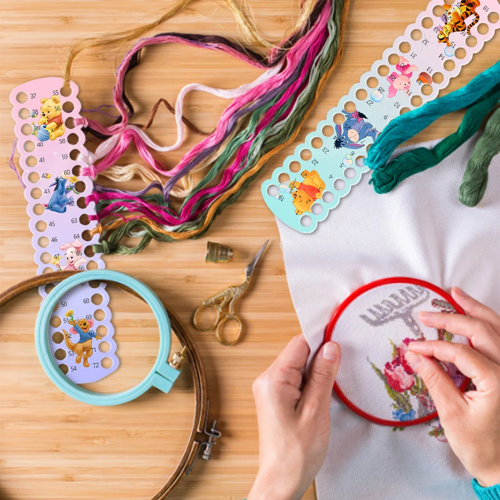 2pcs Cartoon Embroidery Floss Organizer Cross Stitch Thread Holder Storage