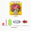 DIY Pre-Framed Flower Vase Button Art Canvas Kit