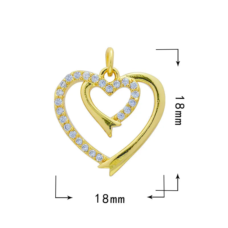 1 Piece 15.5*12mm 21 * 18mm Copper Zircon Moon Dragonfly Butterfly Pendant